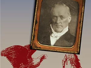 Book cover titled James Buchanan and the Coming of the Civil War featuring an old black-and-white photograph of James Buchanan centered on a cream background. Red illustrations of an eagle appear above and a rooster below the photograph. Editors’ names, John W. Quist and Michael J. Birkner, are listed at the bottom.