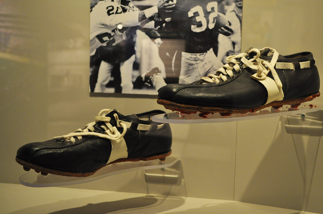 Franco Harris's Immaculate Reception shoes, Western Pennsylvania Sports Museum Franco Harris's Immaculate Reception shoes, Western Pennsylvania Sports Museum