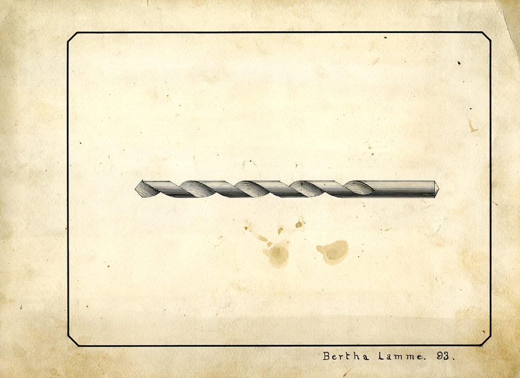 Drill Bit Drawing, Bertha Lamme