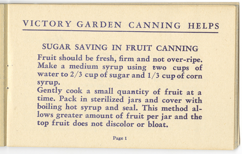 Victory Garden canning label
