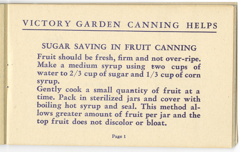 Victory Garden canning label Victory Garden canning label