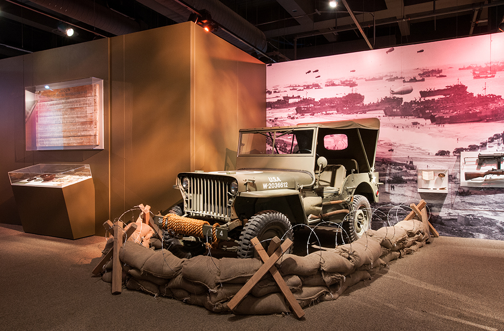 1941 Slat-grilled Jeep in D-Day section, We Can Do It! WWII