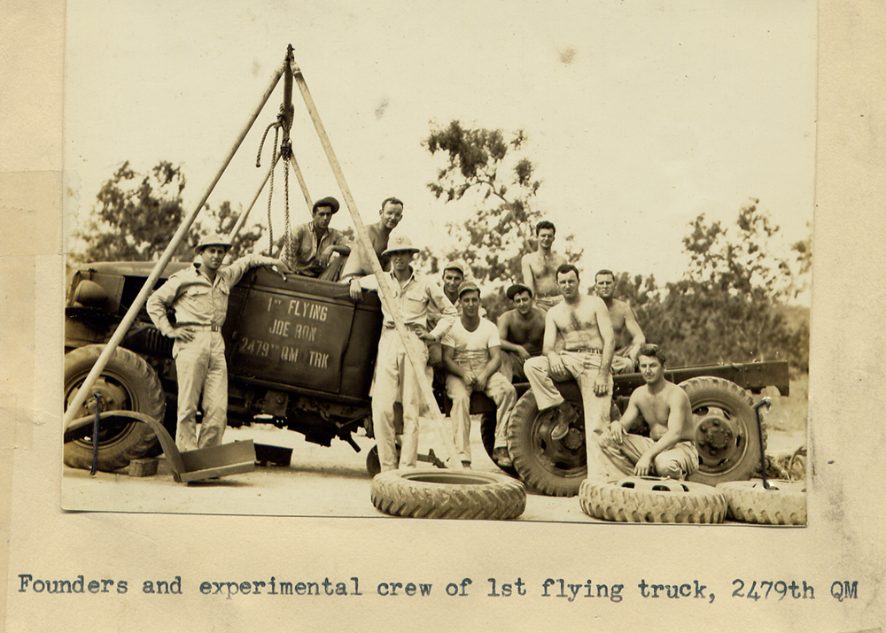 Founders and experimental crew of "Flying Joe-Ron" air transportable truck