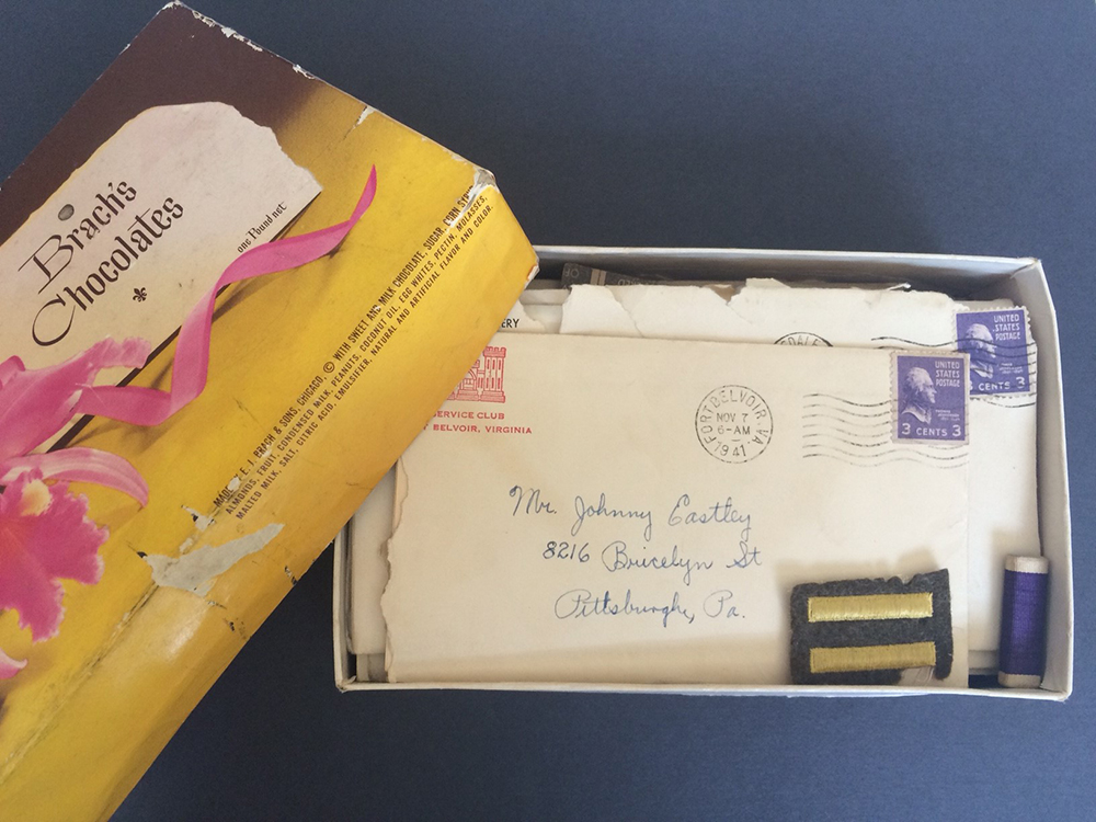Brach's chocolate box with WWII correspondence