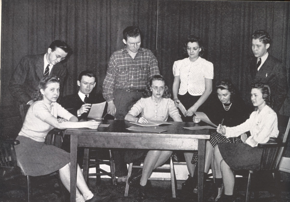 From Allegheny College “Kaldron” year book: 1941 Literary Magazine staff