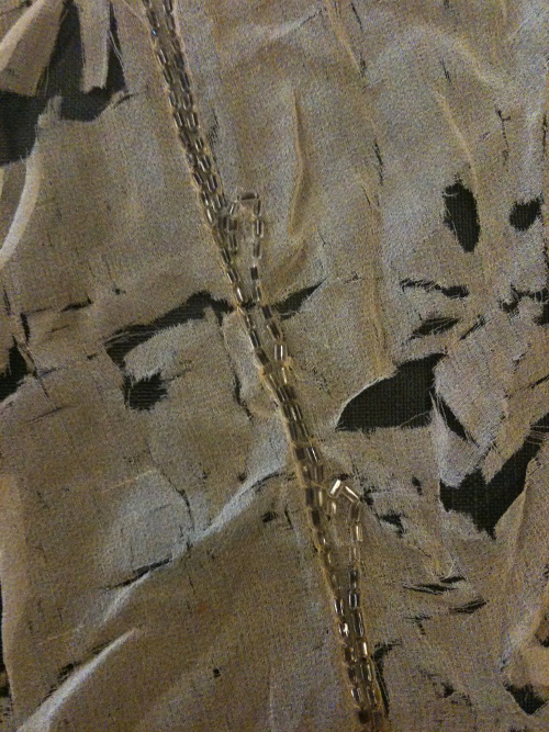 Vintage '20s beaded silk dress, shattered