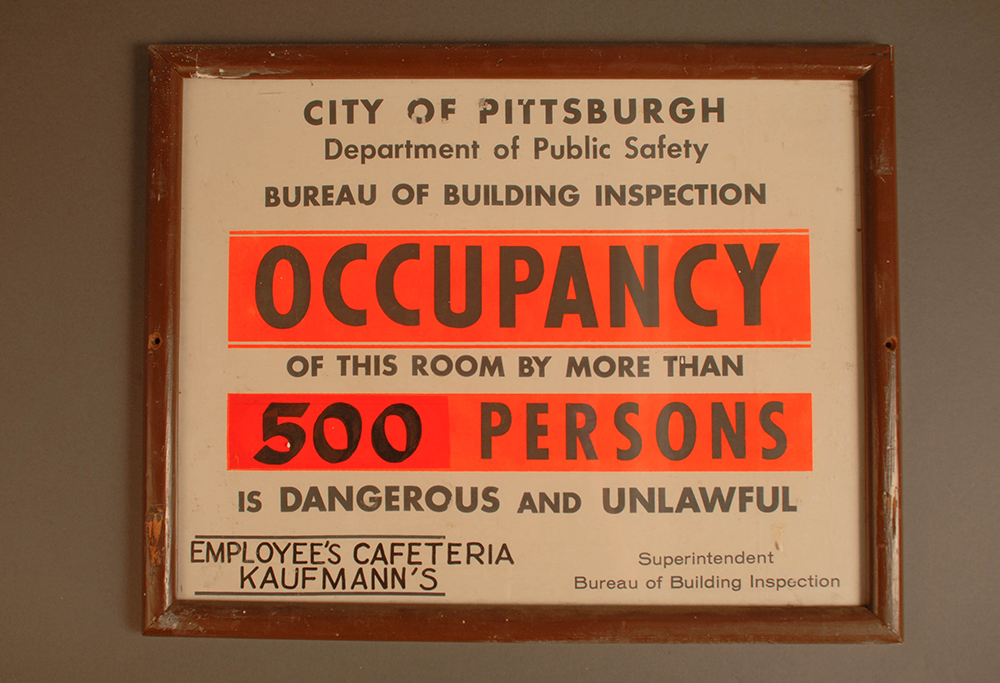 Sign that used to hang in the Kaufmann's Department story employee's cafeteria.