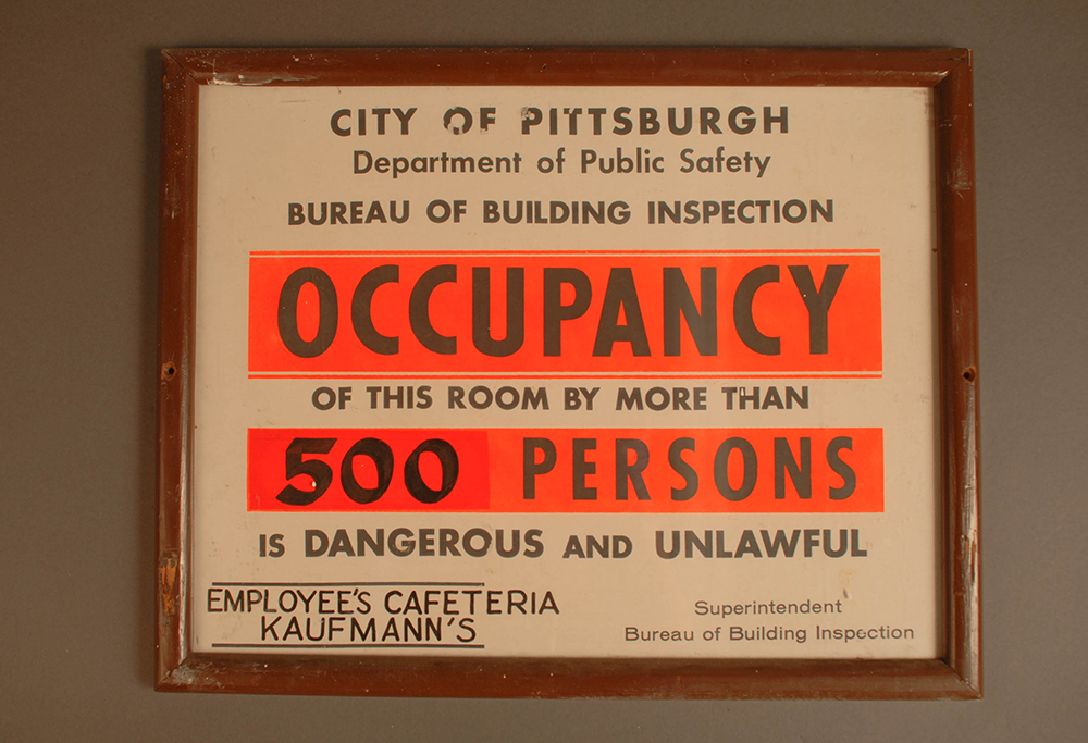 Sign that used to hang in the Kaufmann's Department story employee's cafeteria.