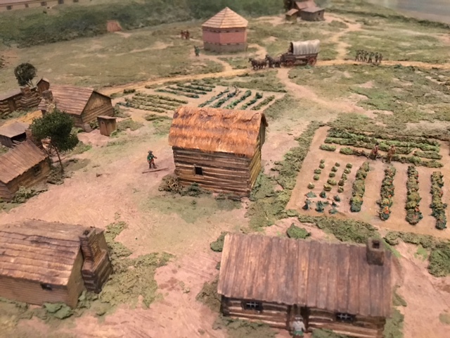 The lower town in the diorama after cleaning.