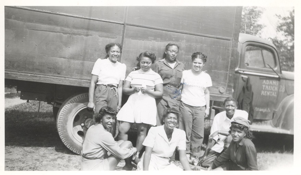 Girls at Camp Johnson, 1949. Camp Johnson Photographs, 1939-1995, MSP 229, Detre Library & Archives at the Heinz History Center.