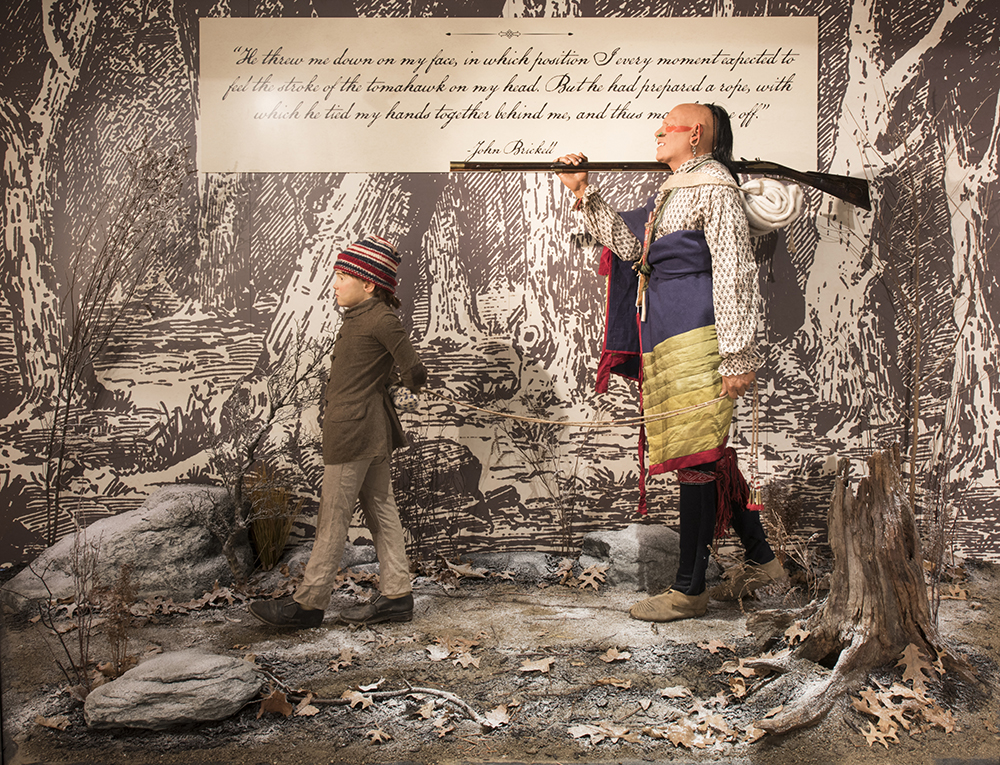 John Brickell, Captured by Indians exhibit at the Fort Pitt Museum