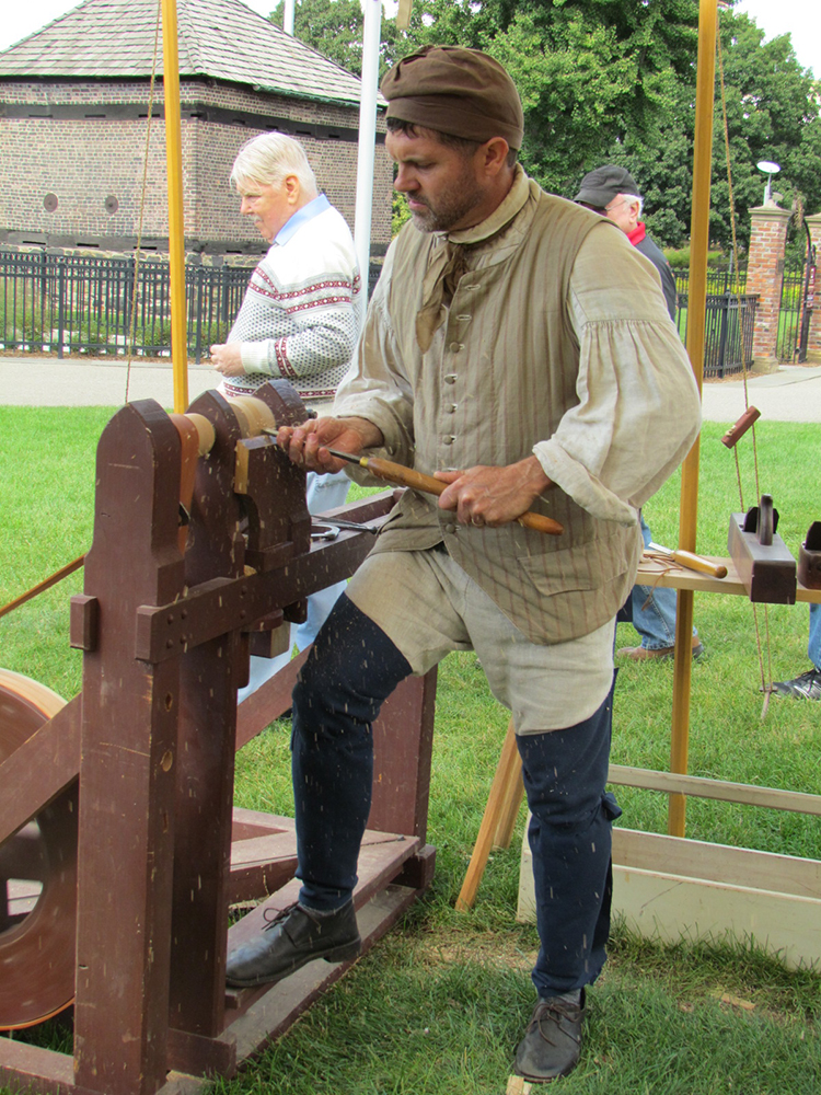 Wood work during the Fort Pitt Museum's Living History program.