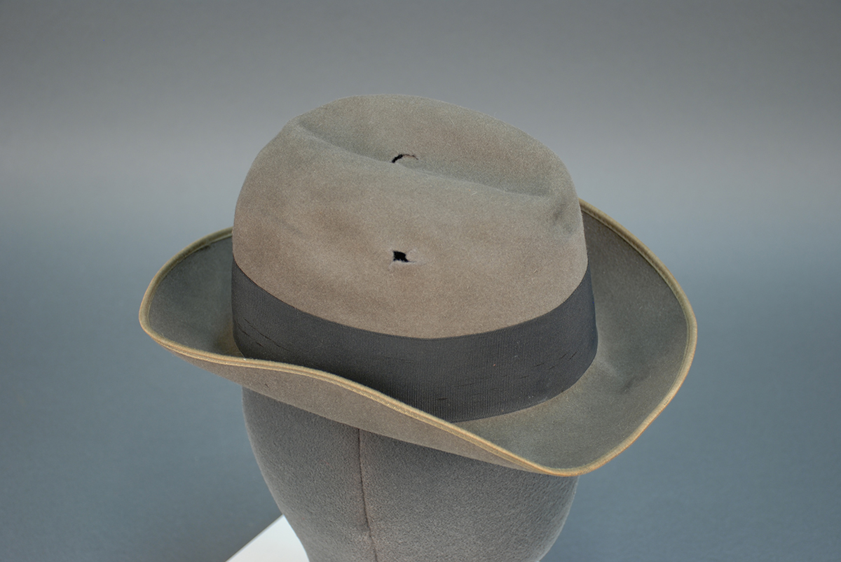 Hat shot during Northside armed robbery, 1921. | Uncovering Crime: Documenting Pittsburgh’s Criminal Past | Heinz History Center