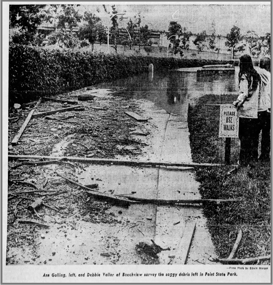Flooding at Point State Park, June 25, 1972.
