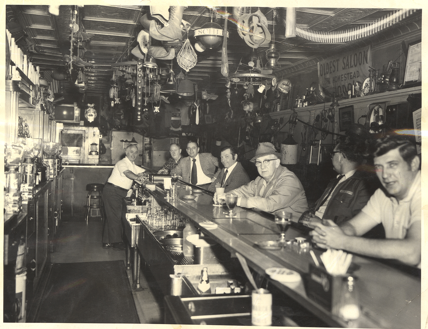 Faces along the bar at Chiodo’s Tavern, c. 1970. Chiodo’s Tavern Collection, 2005.173, Detre Library & Archives, Heinz History Center.