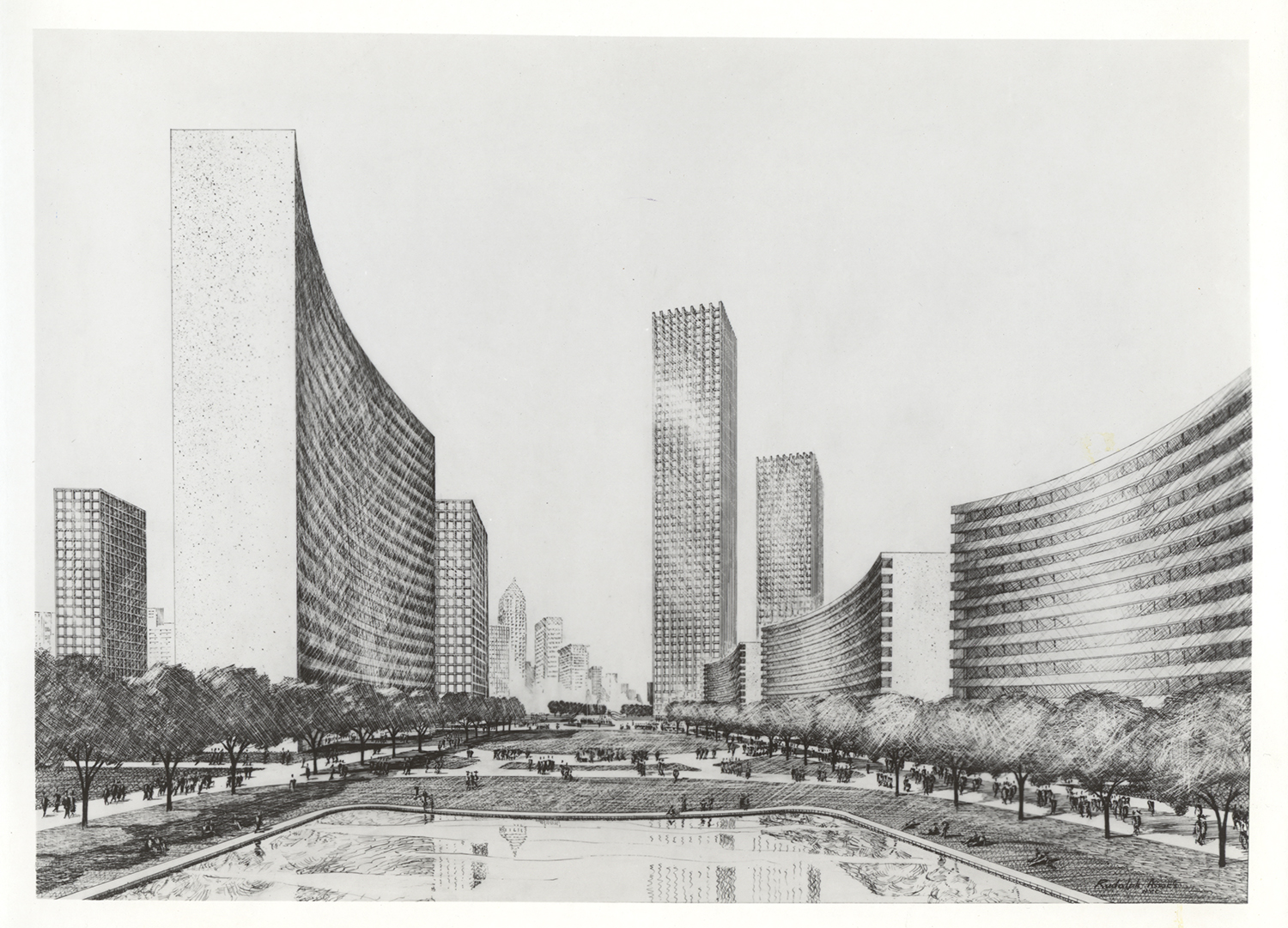 Plan for Penn Central Plaza, 1968. Allegheny Conference on Community Development Photographs, Detre Library & Archives at the Heinz History Center.