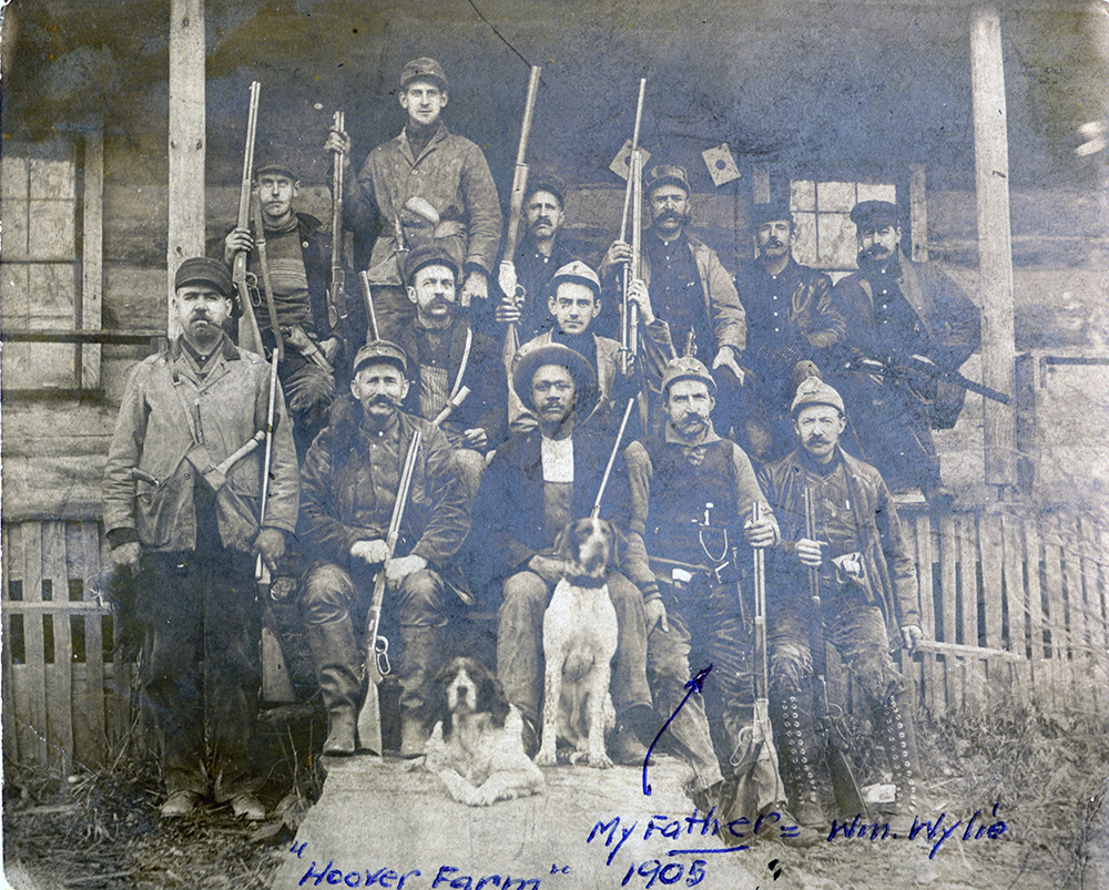 William Wylie and fellow hunters pose at Hoover Farm in Elk County, 1905. Margaret Pearson Bothwell Collection, MFF 2275, Detre Library & Archives, Heinz History Center.