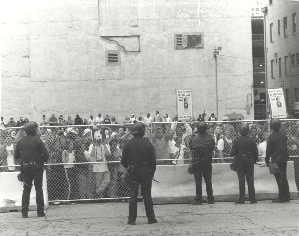 Officers at MLK Assassination Rally