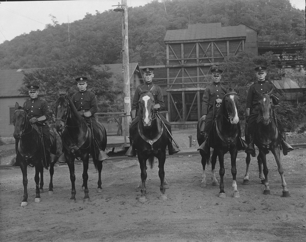 Mounted officers from the Vinton Colliery Company’s coal and iron police, 1920s.