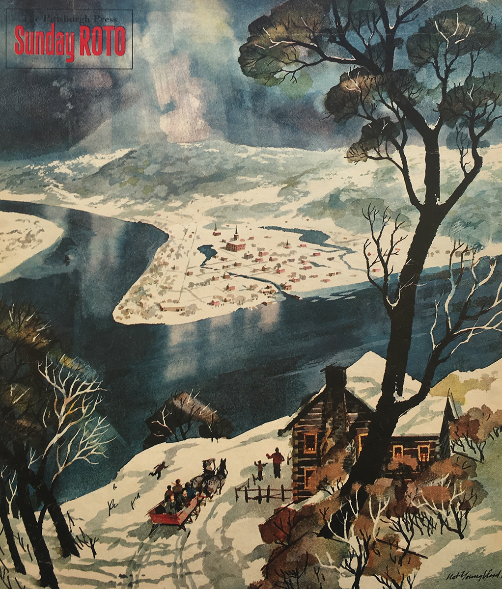 Roto Magazine, Dec. 23, 1962. Art by Nat Youngblood. Roto Magazine, Dec. 23, 1962. Art by Nat Youngblood.