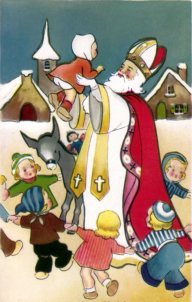 This St. Nicholas Day card is from Belgium. Image courtesy of The St. Nicholas Center.