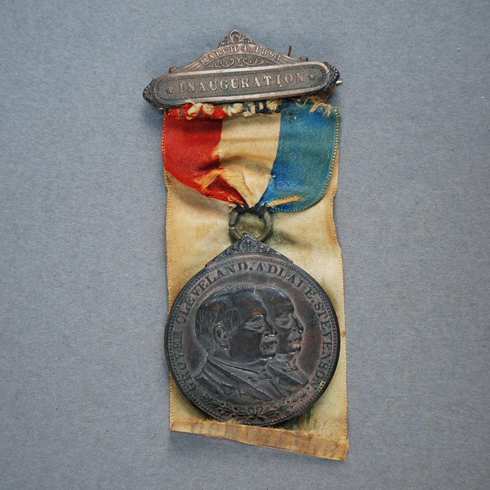 Badge from Grover Cleveland’s inauguration, 1893. | Krasik Collection of Pennsylvania and Presidential Political Memorabilia | Heinz History Center