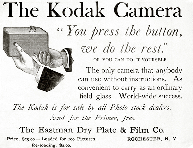 Advertisement for the Kodak box camera, c. 1880s. Courtesy of the Eastman Museum.