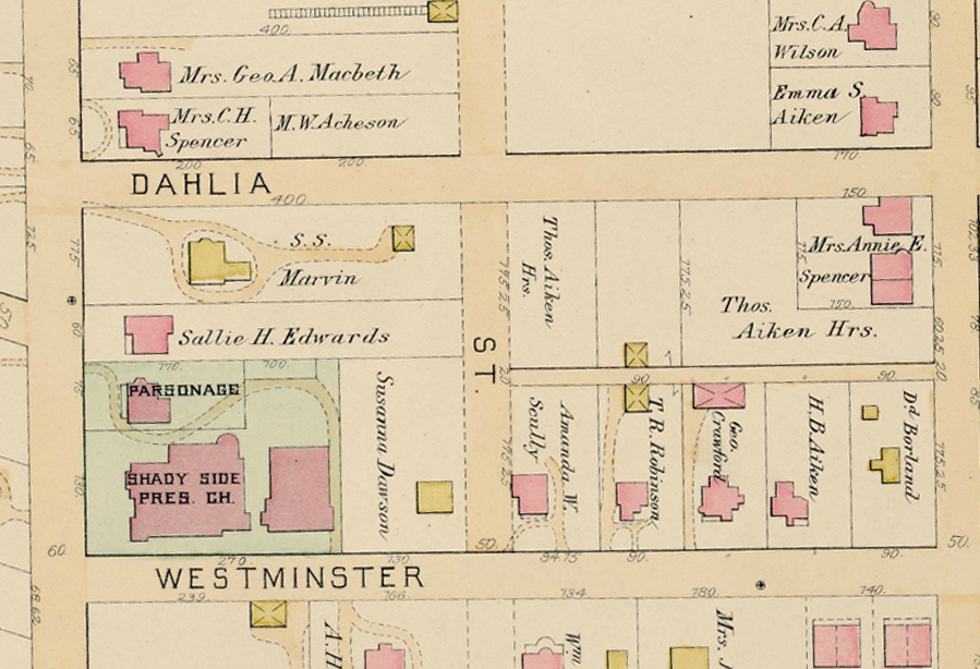 Spencer Family Home, 1890, G. M. Hopkins Company Map. Spencer Family Home, 1890, G. M. Hopkins Company Map.