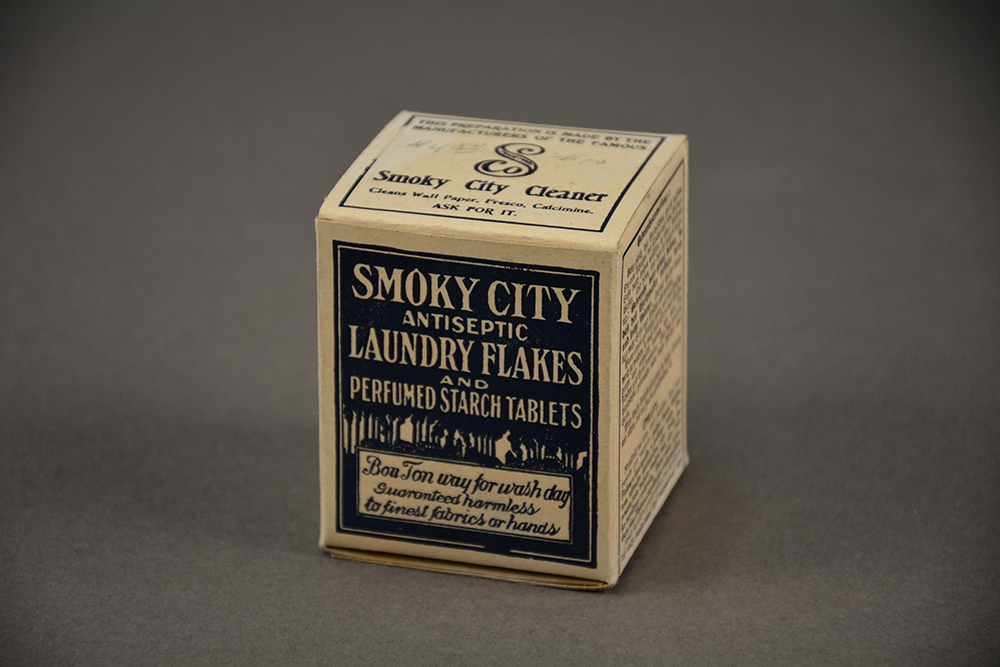 Smoky City Antiseptic Laundry Flakes product box, 1910s. | Heinz History Center