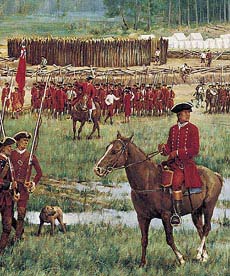 Washington at Fort Necessity. July 1754. Detail of "Charming Field for an Encounter," Griffing.