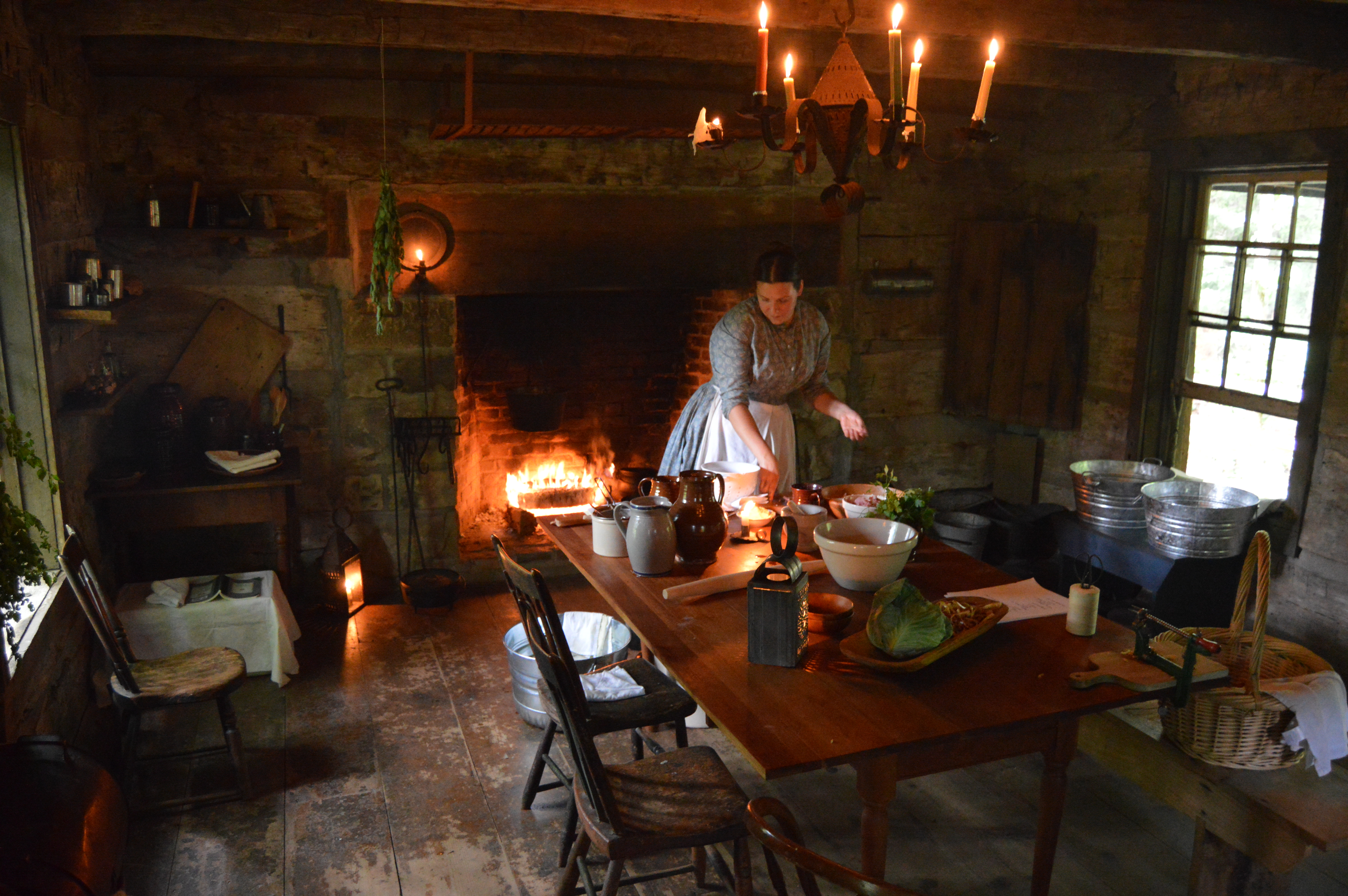 Open-hearth cooking demonstration | Meadowcroft Rockshelter and Historic Village