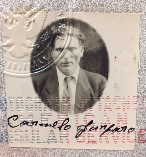 Passport photo of Carmelo Furfaro, 1950s. D’Andrea Papers, Italian American Collection, Heinz History Center.