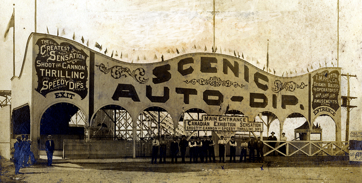 The Scenic Auto-Dip roller coaster at the Canadian National Exhibition, Toronto, around 1902. | Heinz History Center