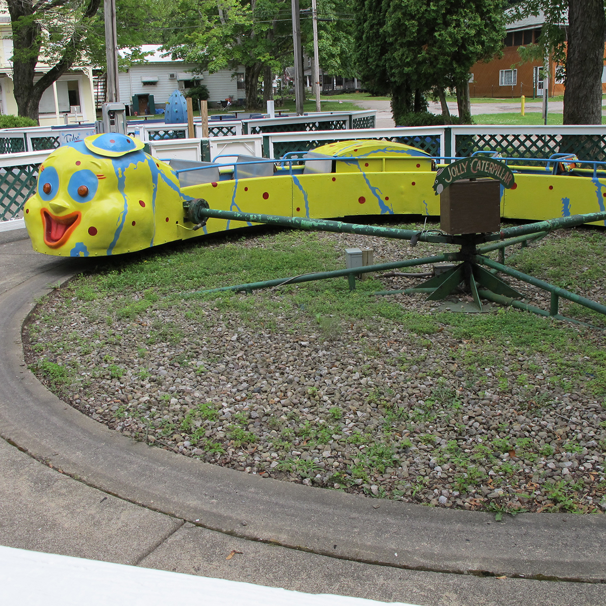 West View Park’s kiddie land ride, the Jolly Caterpillar, located today at Conneaut Lake Park in northwestern Pa., 2017. | Heinz History Center
