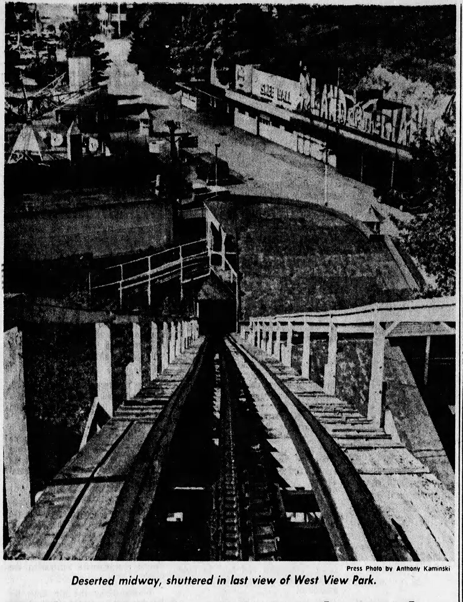 The view from the top of The Dips after West View closed, The Pittsburgh Press, September 30, 1977. | Heinz History Center