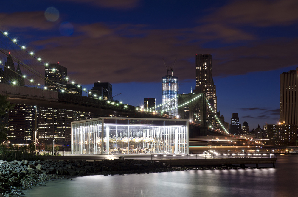 The pavilion for Jane’s Carousel (formerly the Idora Park carousel) at Brooklyn Bridge Park, 2011. | Heinz History Center