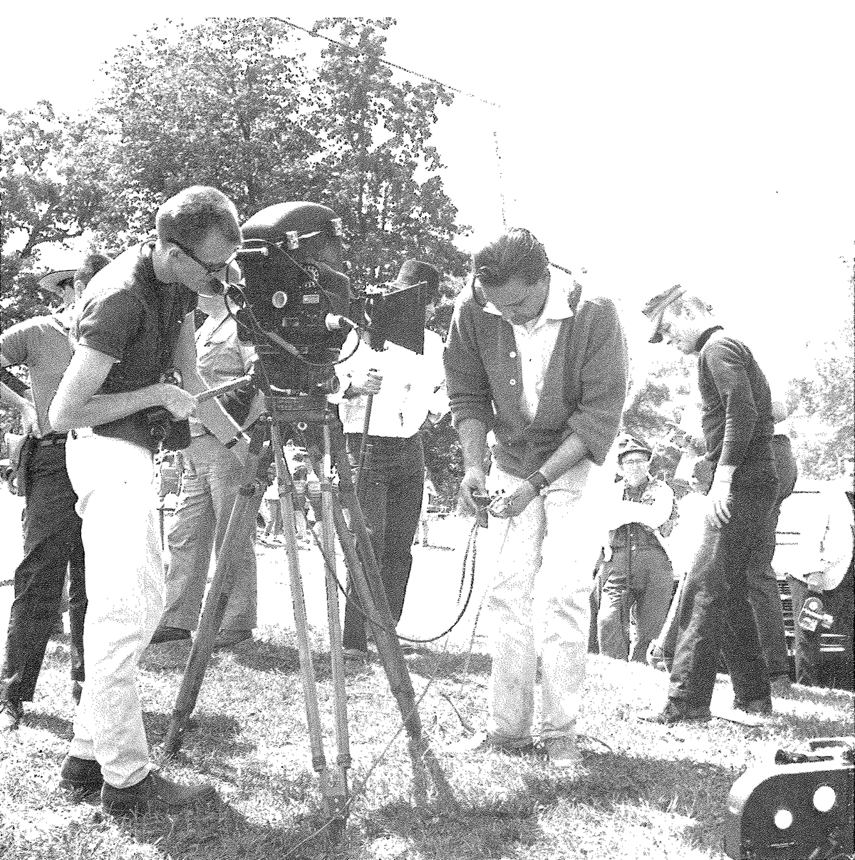 Bill Hinzman and George Romero on a camera set-up during the filming of "Night of the Living Dead." Photo courtesy of John Russo's "The Complete Night of the Living Dead Filmbook."
