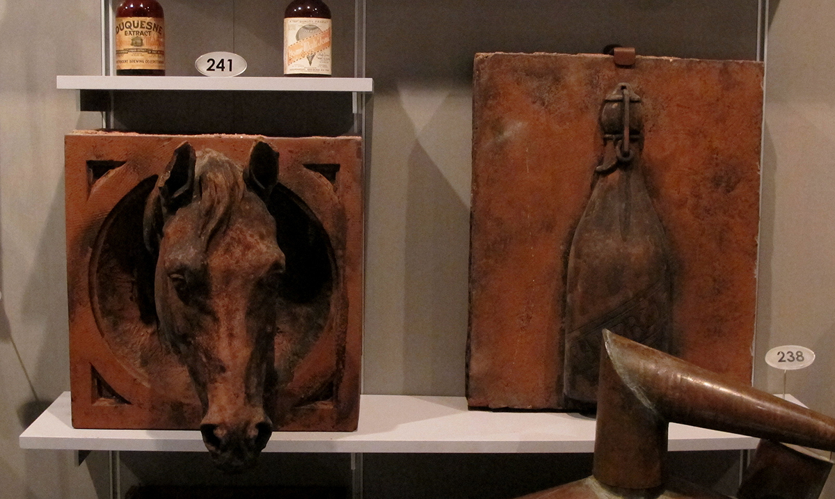 Wall ornaments from the old Bauerline Brewery stable building in Millvale, 1905. | Heinz History Center Special Collections