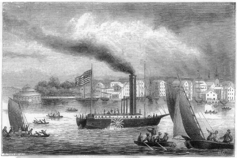 Illustration of Robert Fulton’s first steamboat on the Hudson River in 1807. | Heinz History Center