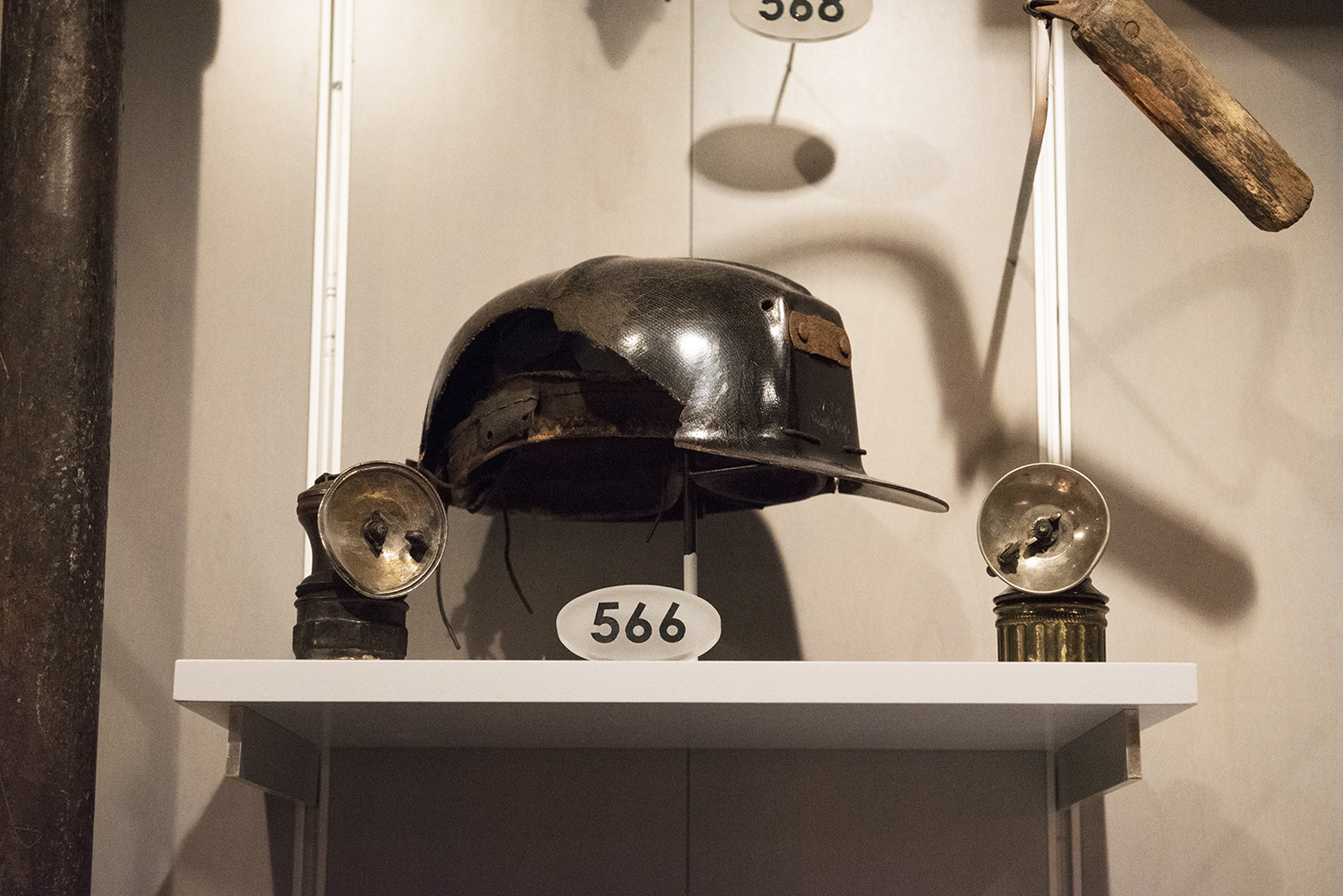 Miner’s helmet belonging to Richard Furgiuele, c. 1948. | Special Collections Gallery at the Heinz History Center