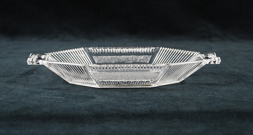 Pickle dish, made by Bryce, Walker & Co., Pittsburgh, pressed in the Pleat and Panel pattern, c. 1880. | Heinz History Center