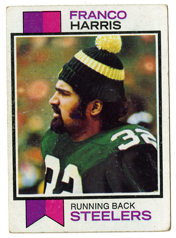 Franco Harris's 1973 Topps card. | Heinz History Center