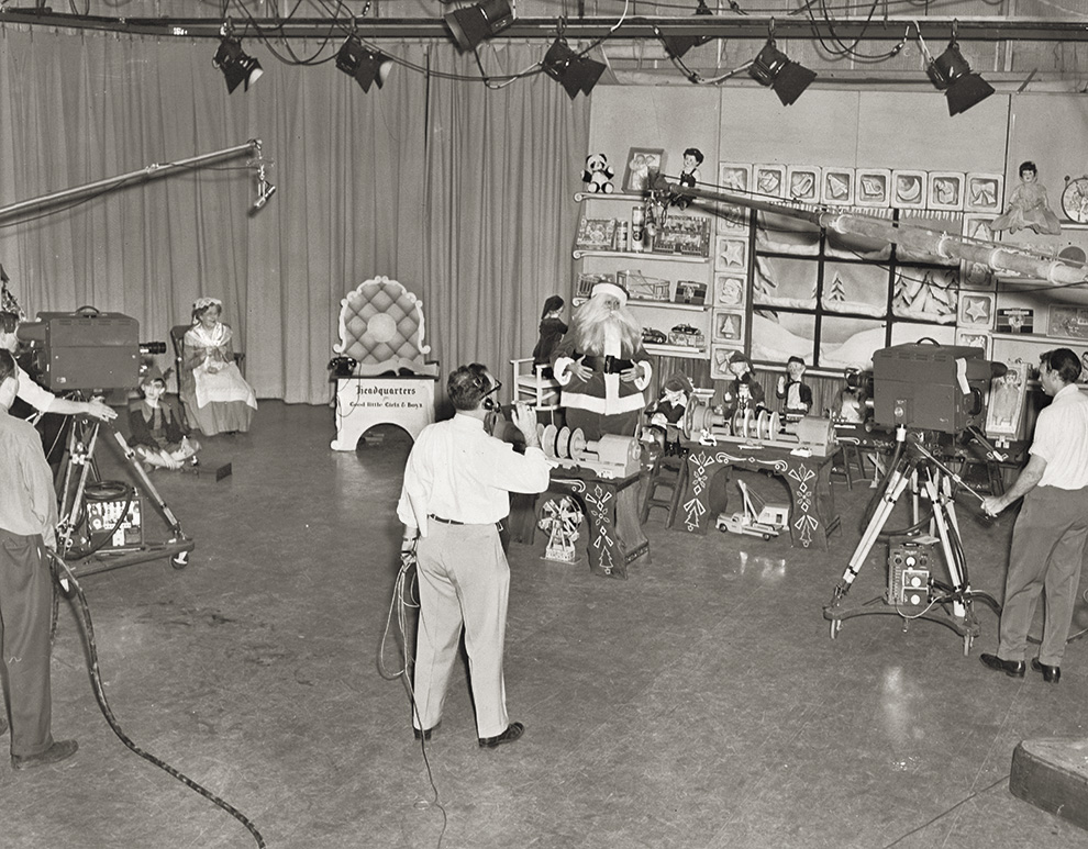 Heid as Santa in a TV studio, 1950. Photo courtesy of Jim Heid.