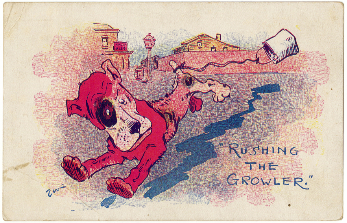 "Rushing the Growler" postcard, c. 1910. | Heinz History Center