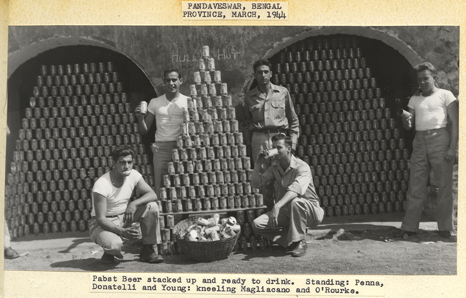Soldiers with pyramids of Pabst Blue Ribbon Beer, China-Burma-India Theater, 1944. | Heinz History Center