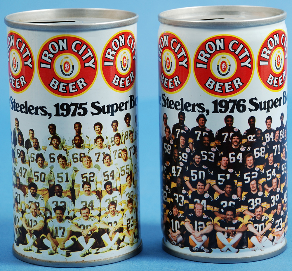 Iron City Brewing Company Steelers Team Cans, 1975 and 1976. | Heinz History Center