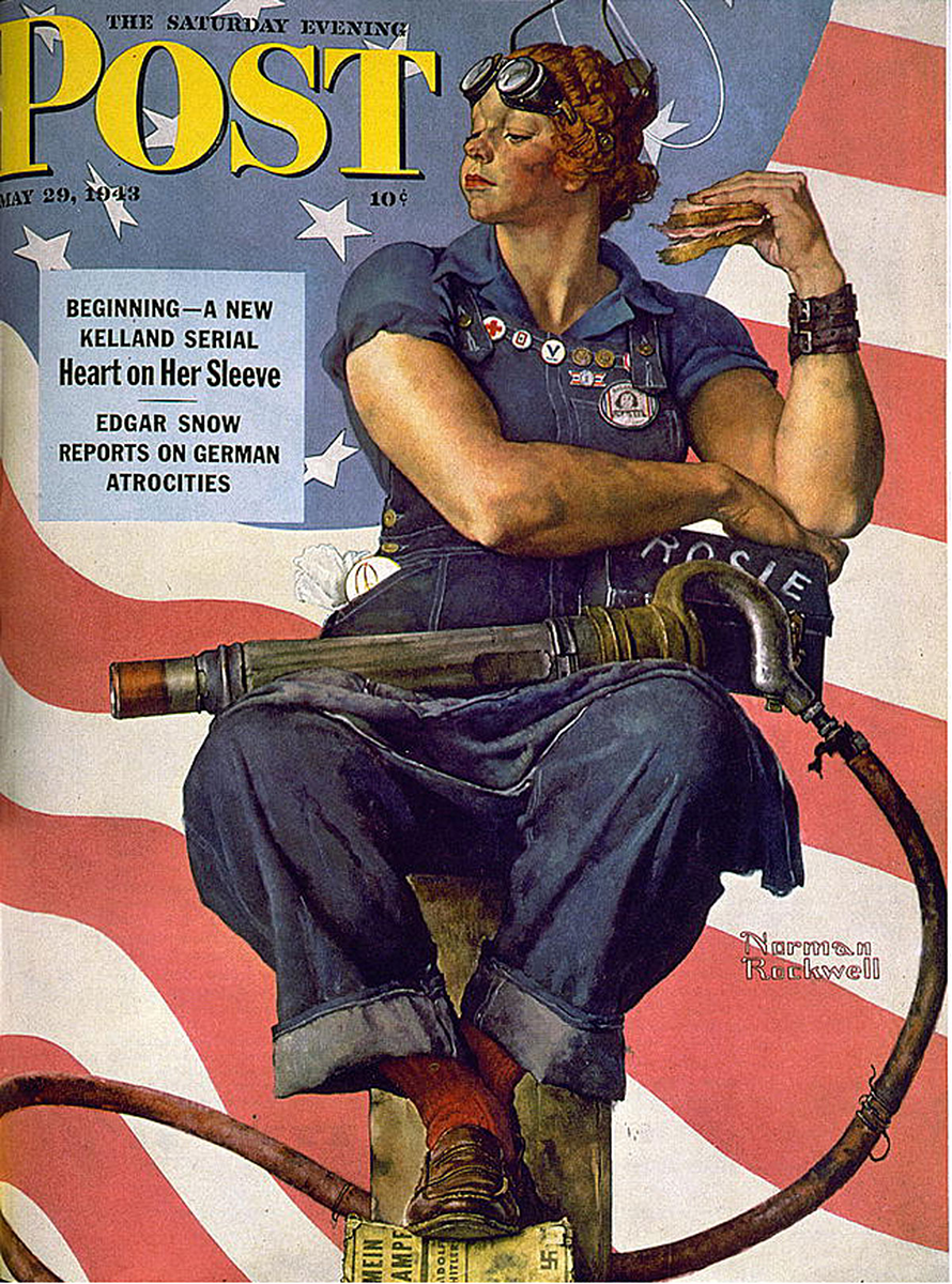 Norman Rockwell's "Rosie the Riveter" in The Saturday Evening Post, May 29, 1943.
