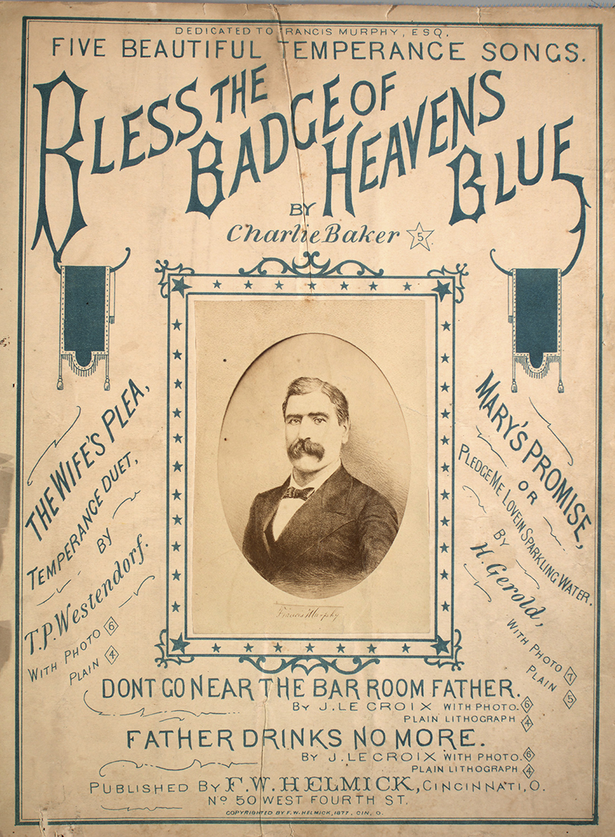 "Bless the Badge of Heavens Blue" sheet music cover, 1877.
