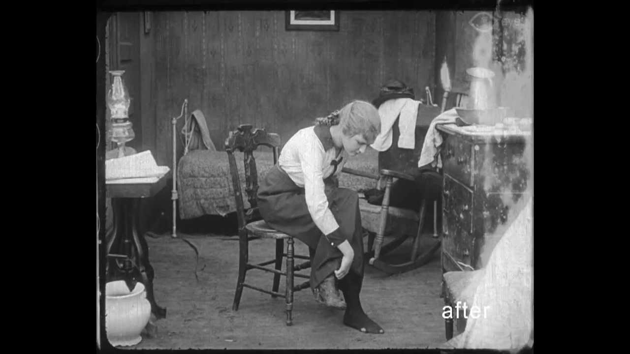 Weber cast fellow Pittsburgher Mary MacLaren as Eva Meyer, the poor shop girl unable to afford a pair of shoes for herself in "Shoes" (1916). The only surviving print was recently discovered in the Netherlands and restored by EYE Filmmuseum. Frame enlargement from print restored by EYE Filmmuseum, Amsterdam.