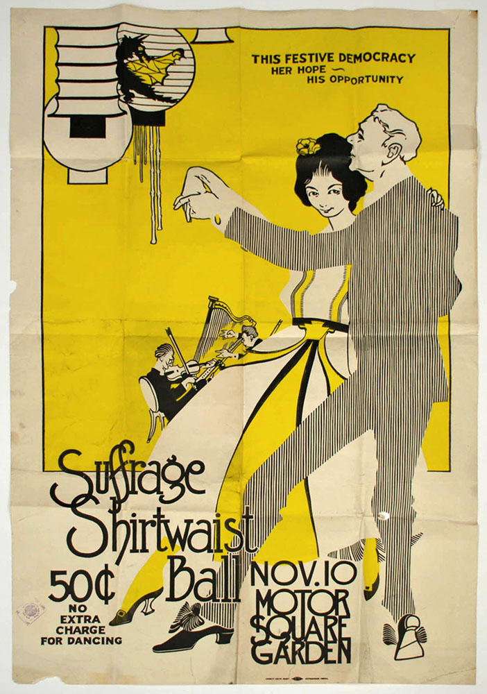"Her Hope, His Opportunity." An advertisement poster for the ball created by Liberty Show Print.